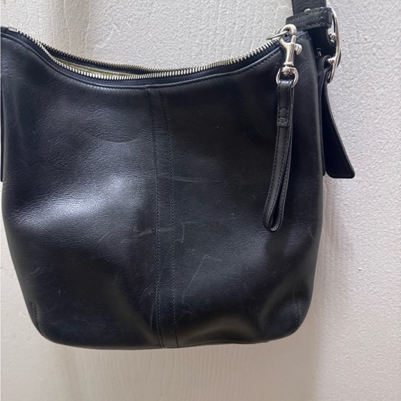 Vintage COACH black leather Legacy slim hobo shoulder bag adjustable H2S-9326 - Picture 5 of 9